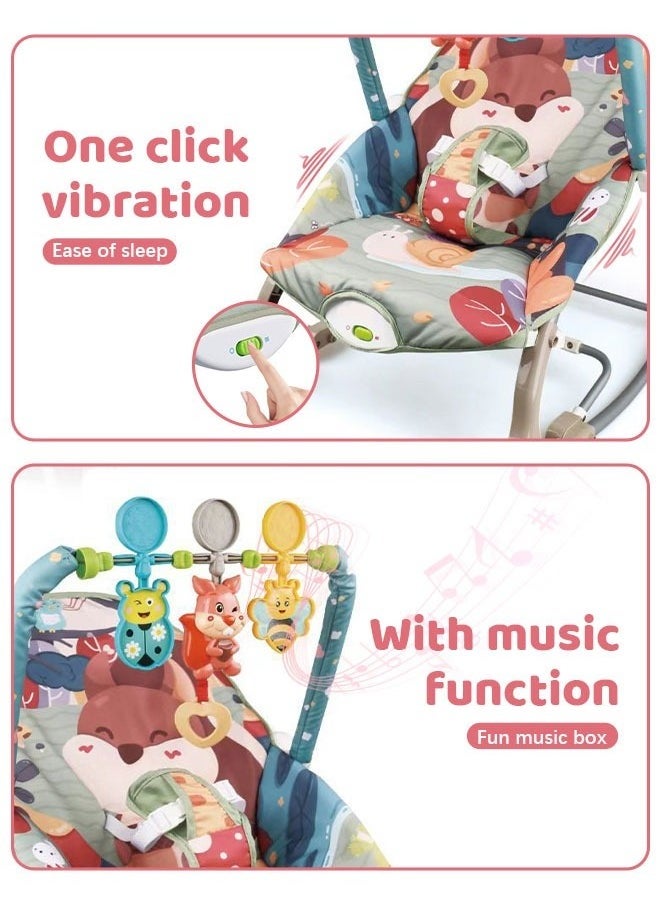 MIXDE Baby Rocking Chair Multifunctional Music Rocking Chair Children Leisure Rocking Chair with Detachable Toys Multi Position Tilt And Safety Belt Hypnotic Cradle Bed  - Image 4