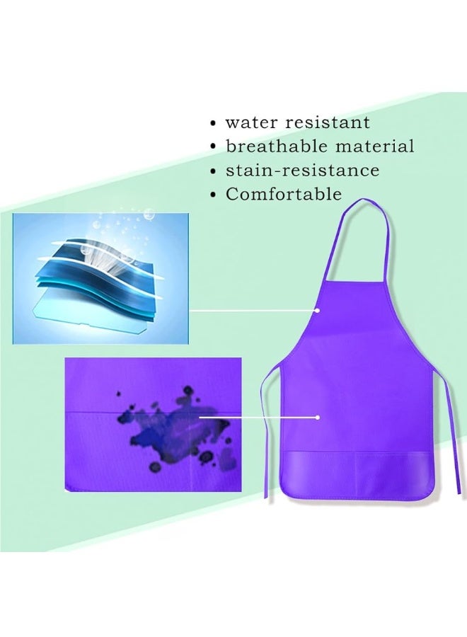 KUUQA Kids Art Apron with Two Pockets Children Painting Smocks Bulk for Craft Home Kitchen Classroom Painting Supplies - Image 2