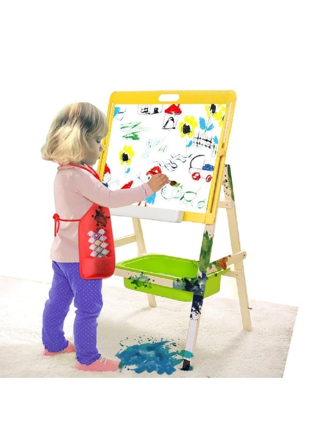 KUUQA Kids Art Apron with Two Pockets Children Painting Smocks Bulk for Craft Home Kitchen Classroom Painting Supplies - Image 5