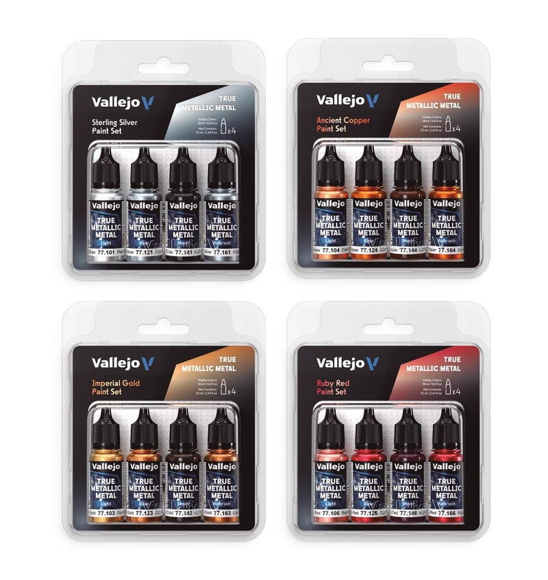 Vallejo - Amethyst Purple Paint Set | True Metallic Metal | Acrylic Colors for Painting Metal Effects on Fantasy, Historical, and Wargaming Miniatures | BSL System | 4 Bottles x 18 ml (0.6 fl.oz.) - Image 4
