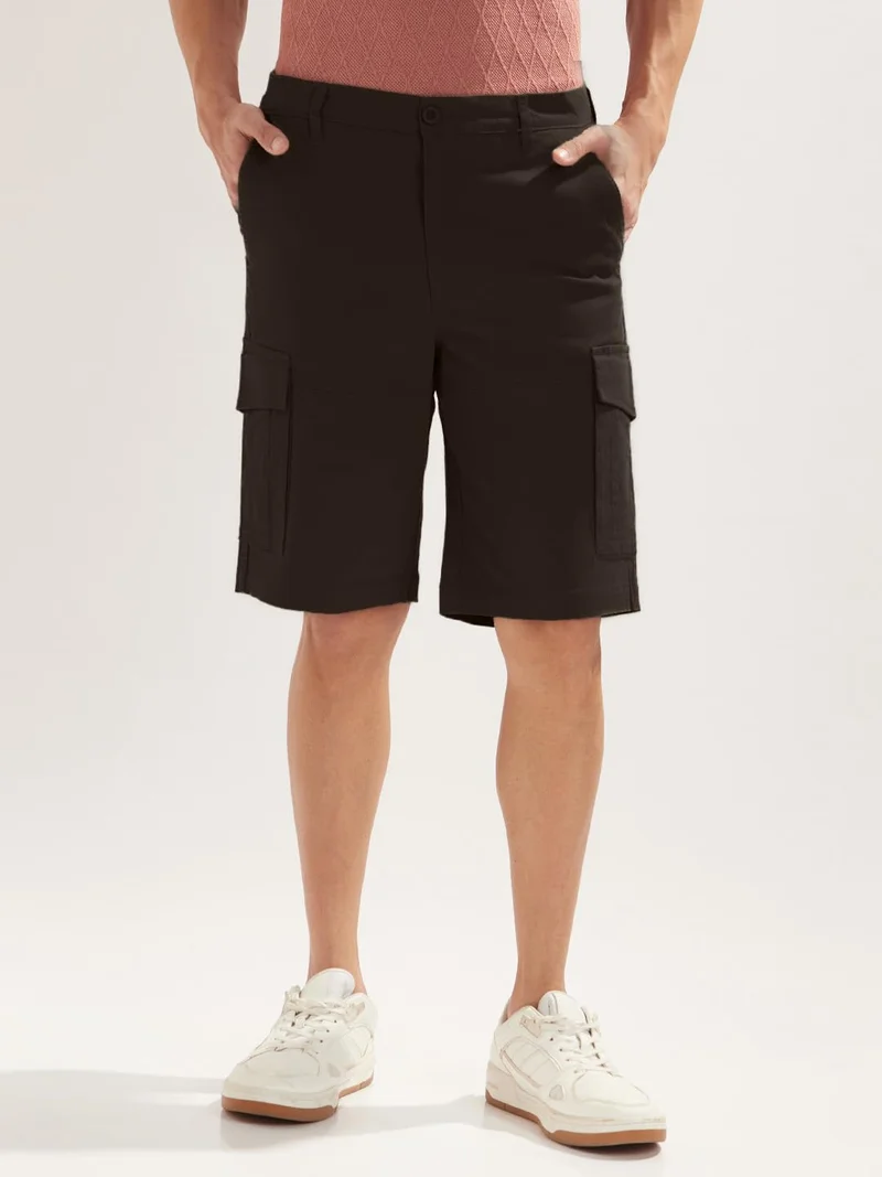 نوبيرو Men's Black Cargo Shorts