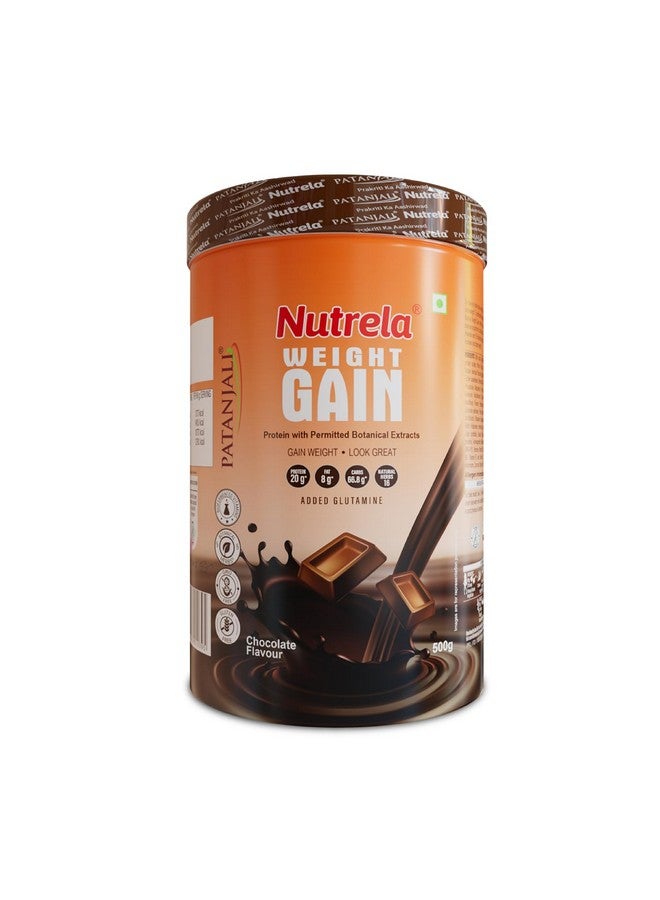 Nutrela Nutrela Weight Gainer | 500g Chocolate Flavour | High-Calorie Mass Gainer with Vitamins & Khandsari Sugar | Ideal for Men & Women  - Image 1