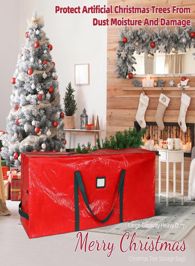 lucdnc Large Christmas Tree Storage Bags Heavy Duty Tree Bags Holiday Storage Bags Protects From Moisture Or Dust,Alternative To Xmas Tree Storage Box (Red, 7.5 Ft) - Image 5