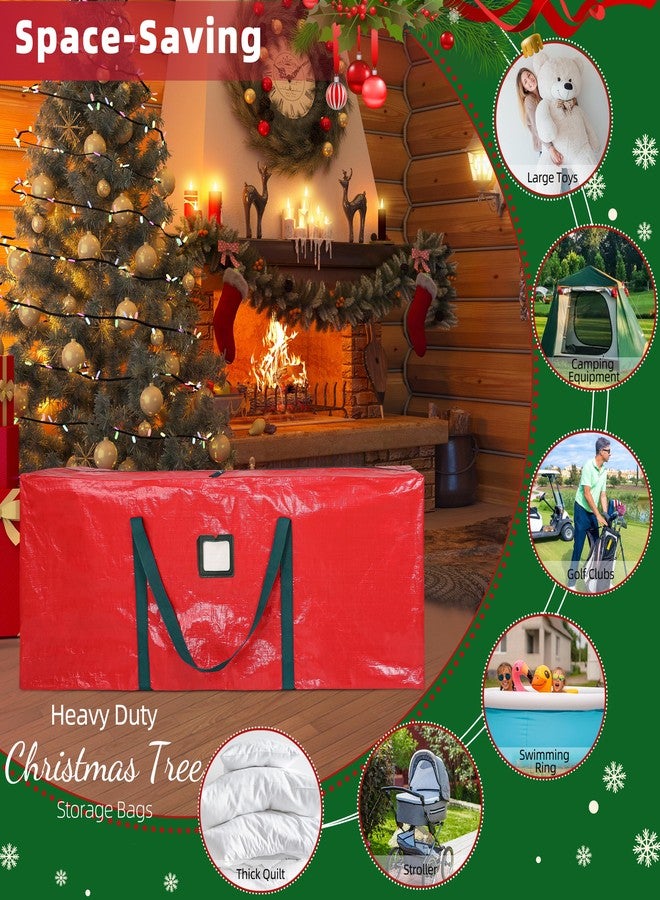 lucdnc Large Christmas Tree Storage Bags Heavy Duty Tree Bags Holiday Storage Bags Protects From Moisture Or Dust,Alternative To Xmas Tree Storage Box (Red, 7.5 Ft) - Image 4