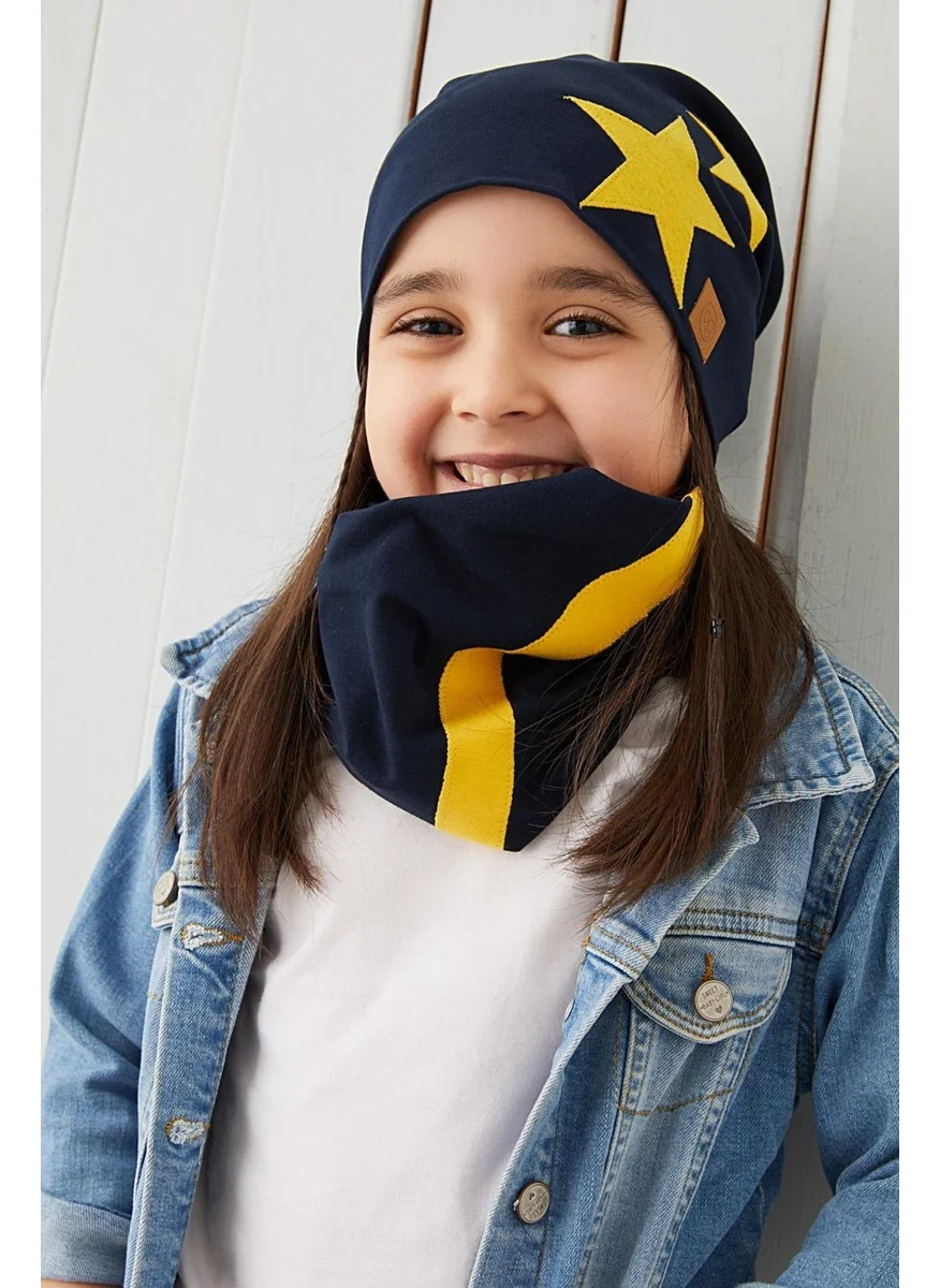 بيبيجيز Yellow Red Fanatic Beanie Neck Collar Set Soft Double Layer Sports 100% Natural Cotton Combed Cotton