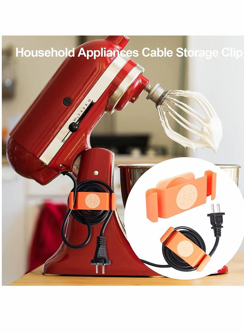 Y&D Cord Holder Cable Clips, Organizer for Kitchen Appliances, 4PCS Self-Adhesive Rotatable Wrap Organizers, Organizing USB, Computer Cables Power Cords Management Home, Office Tidy  - Image 4