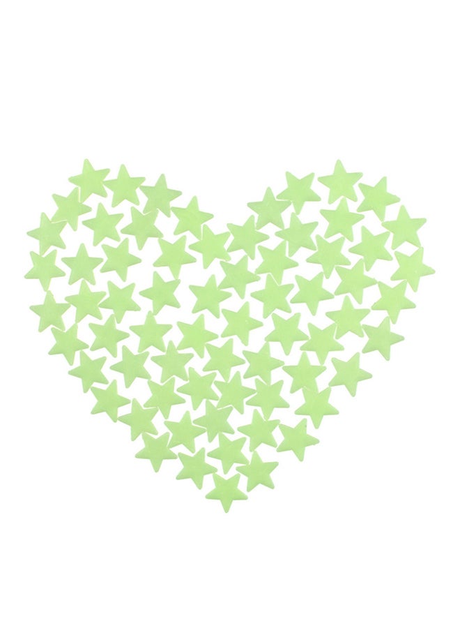 UNIVERSAL 100-Piece Glow In The Dark Wall Stickers Light Green 3x3x0.20centimeter - Image 2