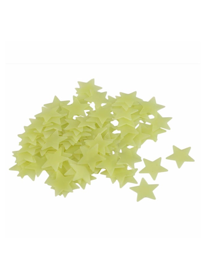 UNIVERSAL 100-Piece Glow In The Dark Wall Stickers Light Green 3x3x0.20centimeter - Image 3