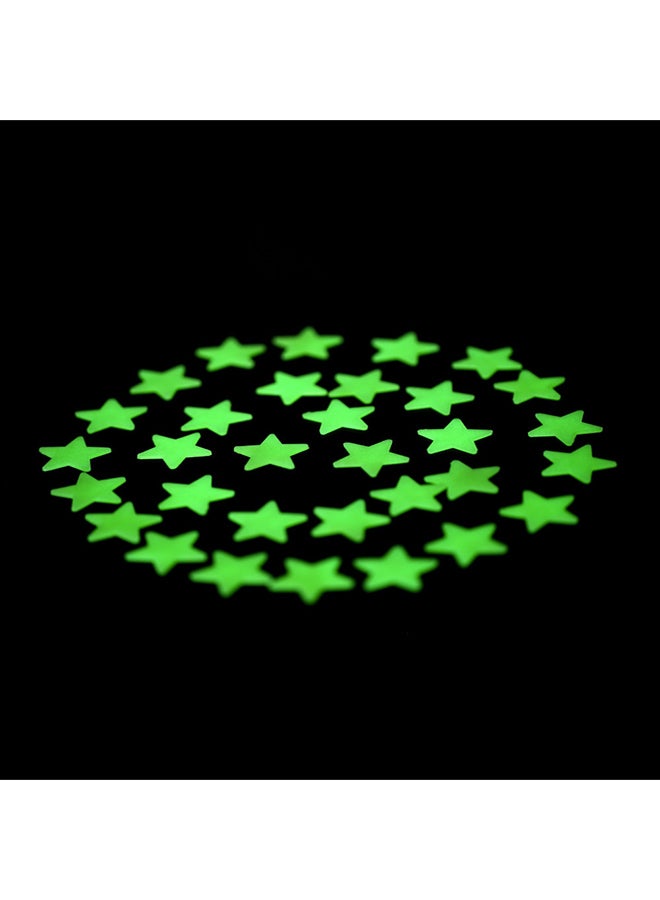 UNIVERSAL 100-Piece Glow In The Dark Wall Stickers Light Green 3x3x0.20centimeter - Image 1