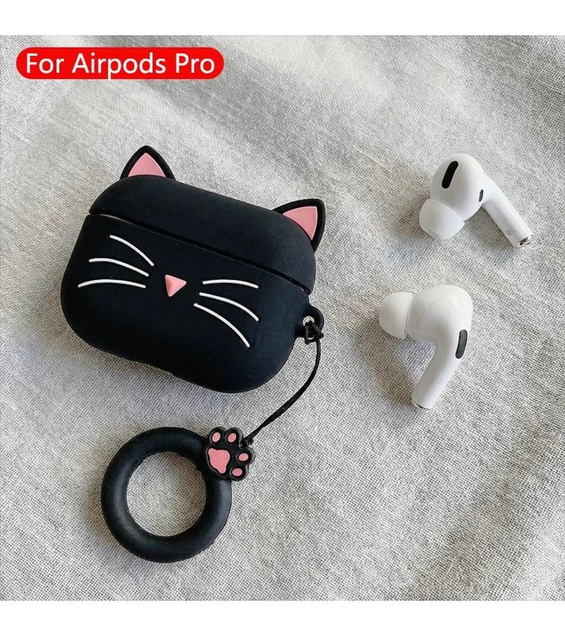 غلاف سماعة أذن سيليكون فائق الرقة بلون أسود لقطط صغيرة مخصص لـ Airpods 3 - Image 5