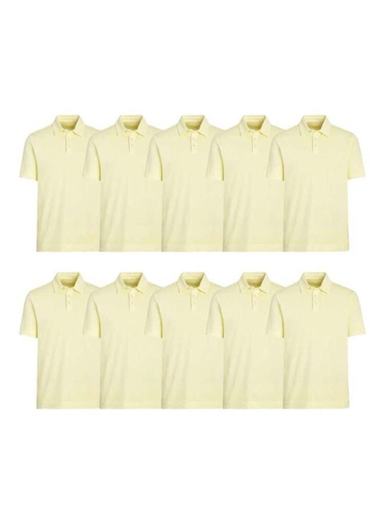 PRINTSHOP4ME Pack Of 10 Pcs Women's Regular-Fit Golf Polo T-shirt Pure Cotton Short Sleeve 220 GSM Basic Colors  - Image 1