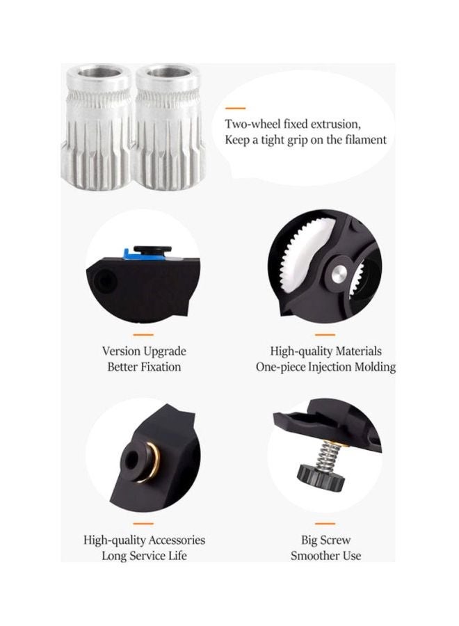 NIBEMINENT Upgraded Dual Drive Extruder For 3D Printer Black/White/Silver - Image 4