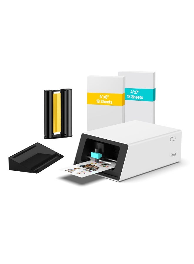 Liene pixcut S1 Color Sticker Printer & Cutting Machine - All-in-One Sticker Maker for DIY Crafts, Custom Labels & Gifts. Thermal Dye-Sublimation Photo Printer, 300 DPI, Precise AI Auto-Cutting - Image 1