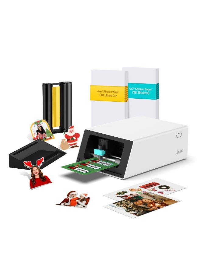Liene pixcut S1 Color Sticker Printer & Cutting Machine - All-in-One Sticker Maker for DIY Crafts, Custom Labels & Gifts. Thermal Dye-Sublimation Photo Printer, 300 DPI, Precise AI Auto-Cutting - Image 2