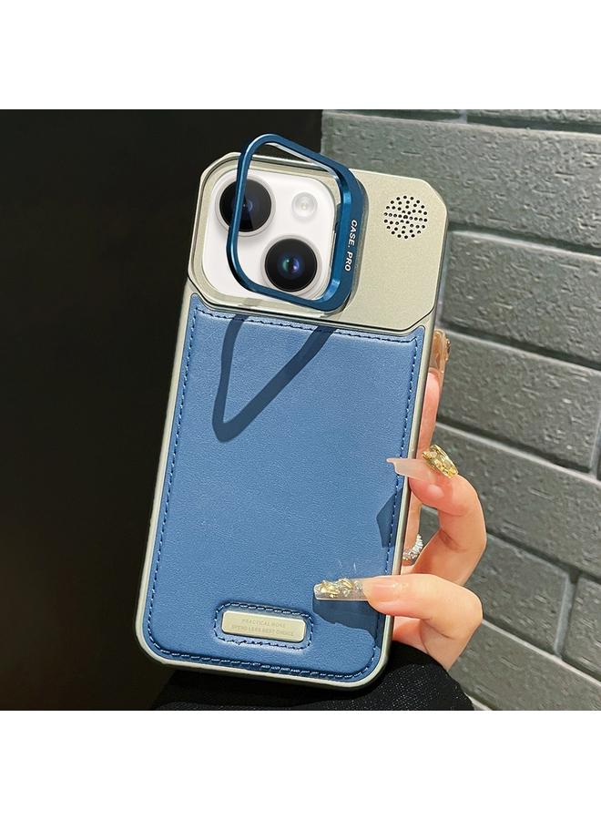 زبون حافظة لهاتف iPhone 13 مع حامل معدني وغطاء جلدي عادي وغطاء هاتف MagSafe - Image 1