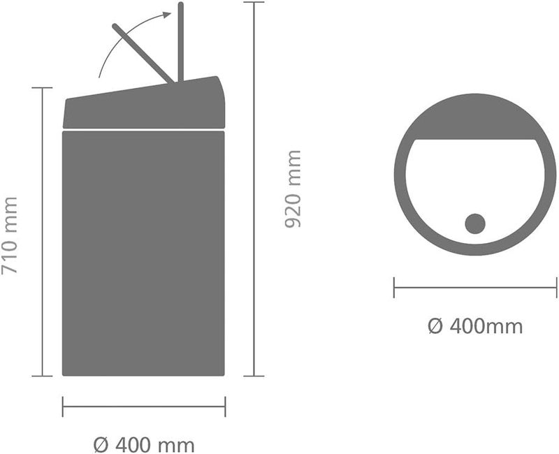 Brabantia Touch Bin, 60 L - Matt Black - Image 3