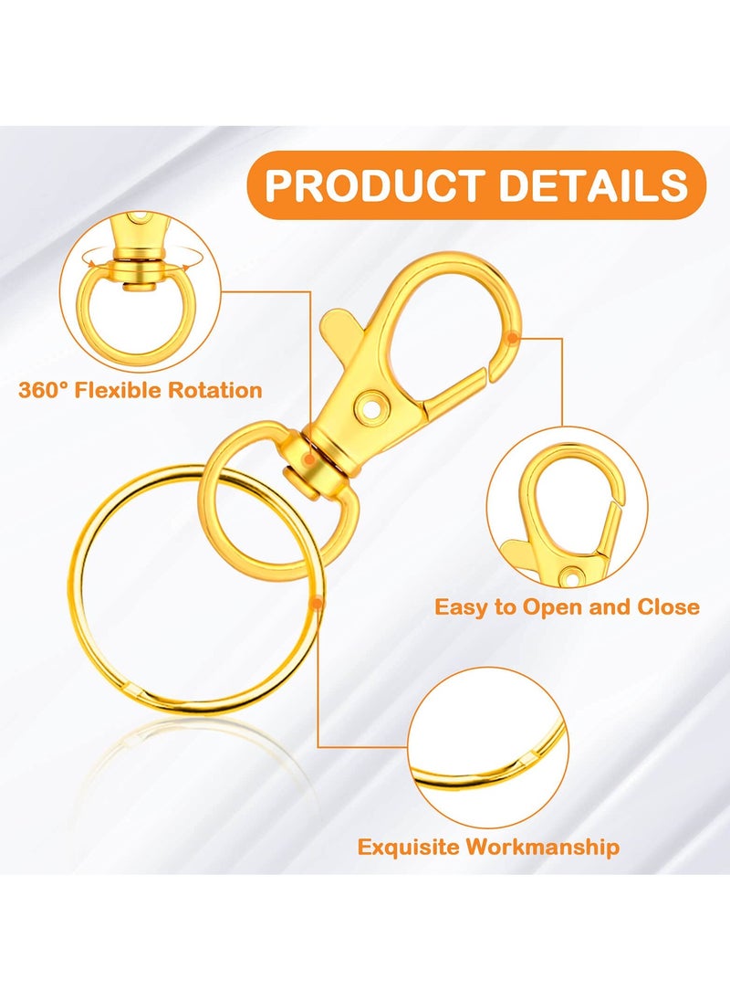 KASTWAVE - 120pcs Key Chain Clip Hooks, Swivel Clasps Lanyard Snap Hook with Rings, Keychain Hooks for Lanyard, Purse and Crafting, Lobster Claw Keychains Jewelry DIY Crafts - Image 1