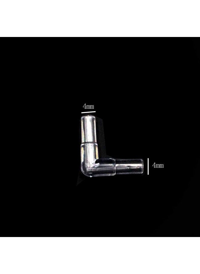 lasenersm lasenersm 20 Pieces Aquarium Air Valve Connector Aquarium Air Tube Connector Plastic Elbow Connector L-Shaped Tubing Connector for Fish Tank 4mm Airline Tube, Transparent  - Image 2