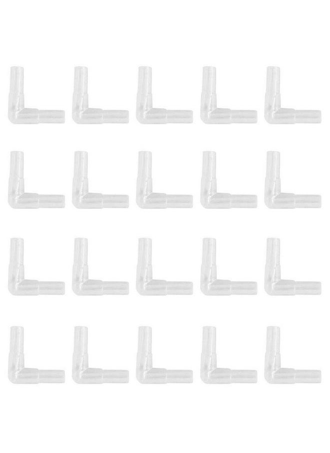 lasenersm lasenersm 20 Pieces Aquarium Air Valve Connector Aquarium Air Tube Connector Plastic Elbow Connector L-Shaped Tubing Connector for Fish Tank 4mm Airline Tube, Transparent  - Image 1