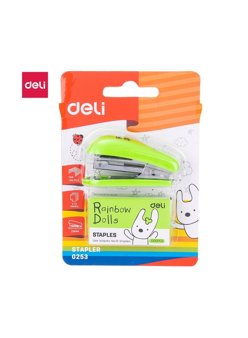 Deli 1-Piece Mini Stapler With A Pack Of Pins Assorted Colours  - Image 3
