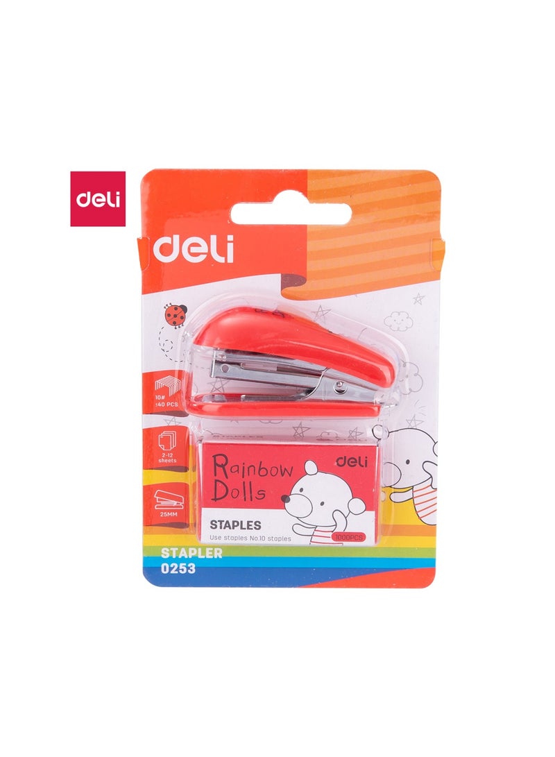 Deli 1-Piece Mini Stapler With A Pack Of Pins Assorted Colours  - Image 2