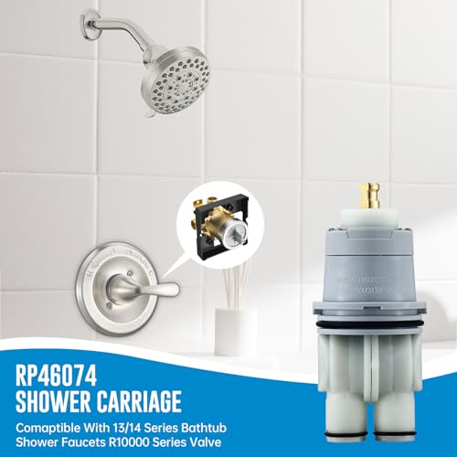 Ahenbal RP46074 Shower Cartridge, Compatible with Delta 13/14 Series Shower Faucet, Replacement Monitor MultiChoice Cartridge, Single Handle Universal Shower Cartridge Repair Assembly with RP22734 Bonnet Nut - Image 4