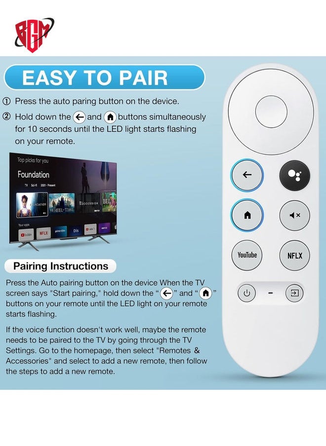 BGM G9N9N Voice Remote For Google Chromecast 4k Snow / HD TV, Remote Control Comaptible For Models GA01409-US, GA01920-US, GA01919-US, GA01923-US, GA02463  - Image 3