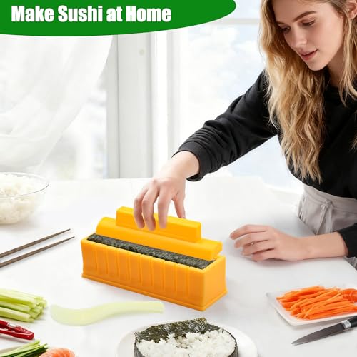 QCCTPUU Sushi Maker, DIY Sushi Making Kit with Sushi Mold, Chopsticks, Spoon, Easy to Make Round Shaped Sushi for Home Use, Perfect Sushi Kit for Beginners - Image 4