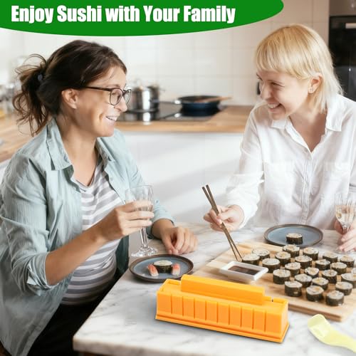 QCCTPUU Sushi Maker, DIY Sushi Making Kit with Sushi Mold, Chopsticks, Spoon, Easy to Make Round Shaped Sushi for Home Use, Perfect Sushi Kit for Beginners - Image 3