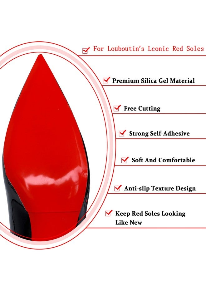 CZBYXA12 Red Bottoms Shoe Sole Protector, Bottom Protective Sole of Shoes, Non-Slip Shoe Pads | Smooth Surface Traction | Scratch Prevention (Red, 4 Pieces, 6.0"x4.5") - Image 3