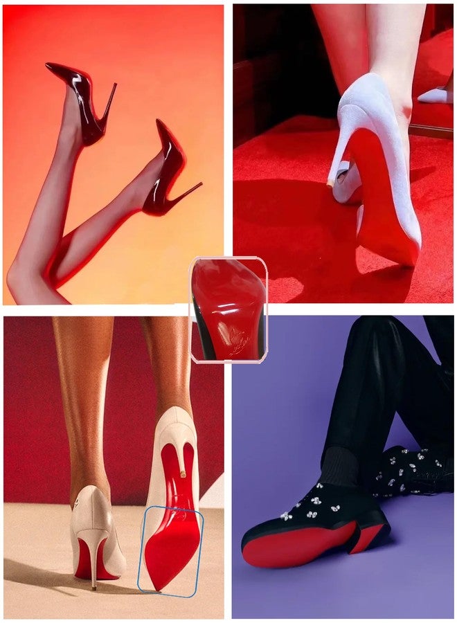 CZBYXA12 Red Bottoms Shoe Sole Protector, Bottom Protective Sole of Shoes, Non-Slip Shoe Pads | Smooth Surface Traction | Scratch Prevention (Red, 4 Pieces, 6.0"x4.5") - Image 4