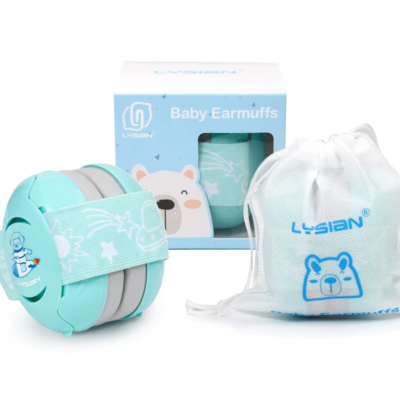 LYSIAN Aqua Baby Ear Muffs Noise Cancelling Headphone for Infants with Elastic Headband, Hearing Protection Kid Earmuffs for Sleep, Parade, Festival, Games,Travel, Fireworks - Image 2