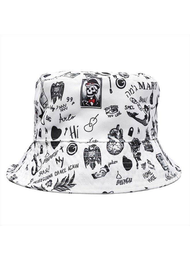 ASVP Shop Harry Tattoo Bucket Hat Summer Concert Outfit Cap Merch White - Image 2