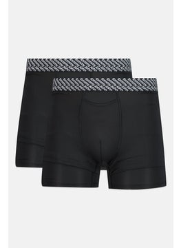 Tommy John Men 2 Pieces  8 inseam Brand Logo Boxer Briefs, Black  - Image 1