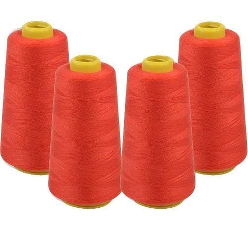 Diy Crafts 17975 3000 Yards Overlocking Sewing Machine Industrial Polyester Thread Metre Cones, Pack of 4 Cone, # 13 (Multicolor) - Image 1
