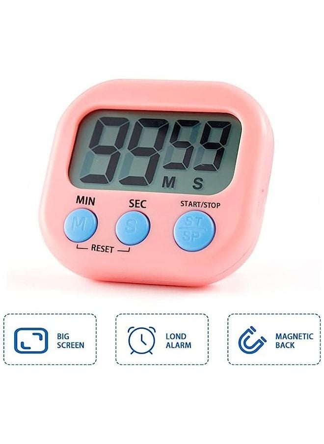 Umiwin LCD Digital Kitchen Countdown Magnetic Timer Pink  - Image 2
