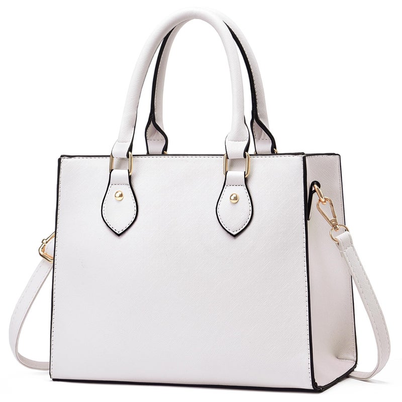 CHICAROUSAL Crossbody Purses and Handbags for Women PU Leather Tote Top Handle Satchel Shoulder Bags (White) - Image 1