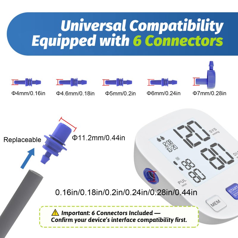 ELERA Extra Large Blood Pressure Cuff (9"-24" | 22-60cm) - XL Replacement BP Cuff for Big Arms, Compatible with Most BP Monitors, Adult Cuff Only - 6 Connectors - Image 2