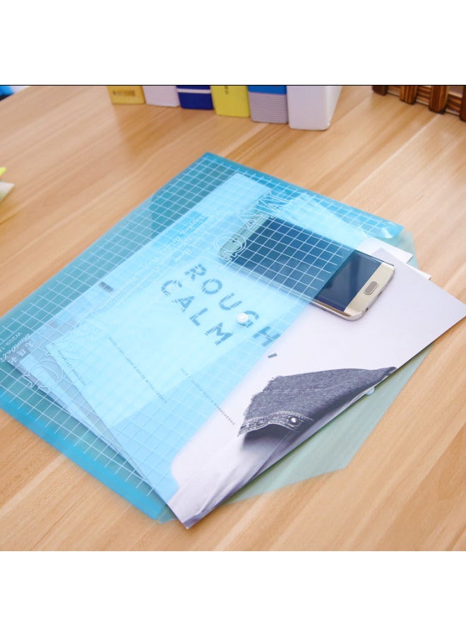 HELPS Office Stationery Transparent Snap File Bag Student Plastic Paper Storage Bag Waterproof A4 Color Thickened File Bag - Image 2