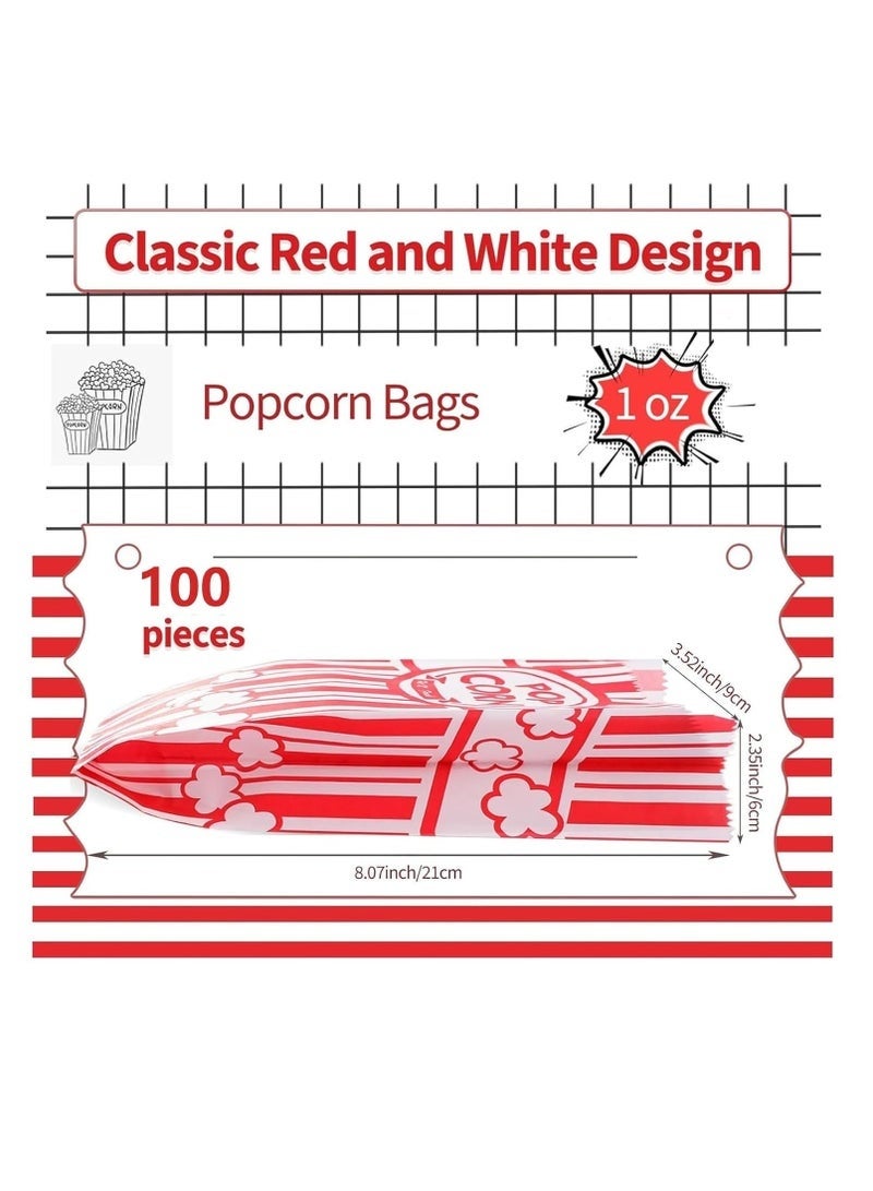 Bukela 100 PCS Paper Popcorn Bags,1oz Popcorn Bags Small Individual Servings, Paper Popcorn Bags Bulk for Popcorn Machine, Party, Movie Nights, Carnival Party - Image 3