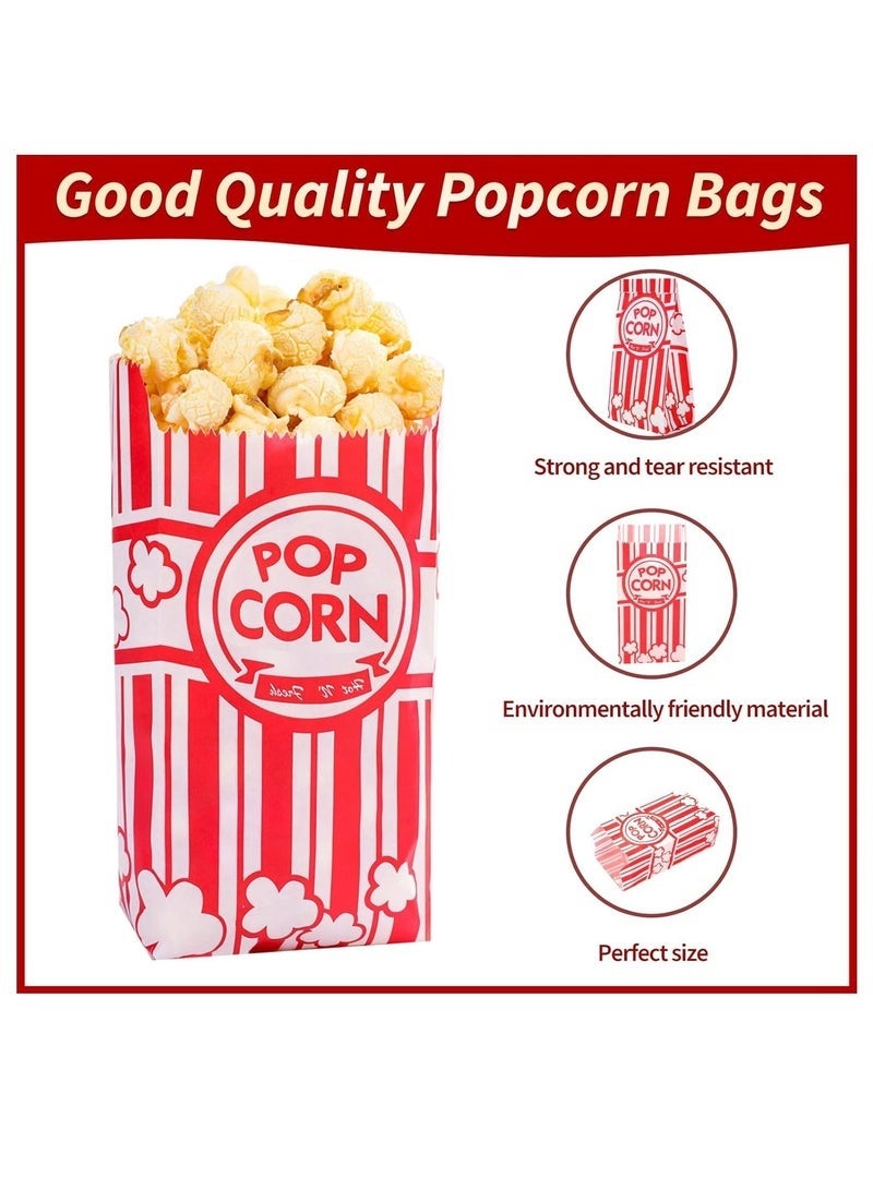 Bukela 100 PCS Paper Popcorn Bags,1oz Popcorn Bags Small Individual Servings, Paper Popcorn Bags Bulk for Popcorn Machine, Party, Movie Nights, Carnival Party - Image 2