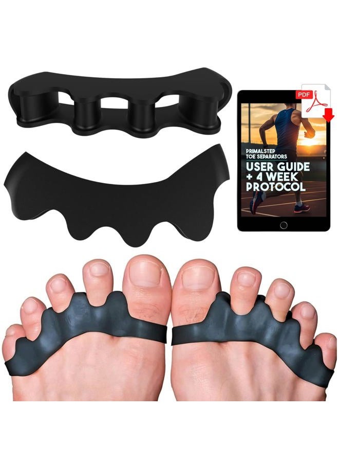 Kate VYCE PrimalStep Toe Separators - Doctor Recommended - Correct Foot and Bunion Pain, Plantar Fasciitis - Toe Straightener to Improve Functional Athletic Mobility - Stretches to Fit (S/M) - Image 1