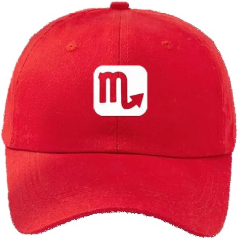 CAP (RED) White logo for men and women with sun protection.sports cap with distinctive shapes(Scorpio) (154)