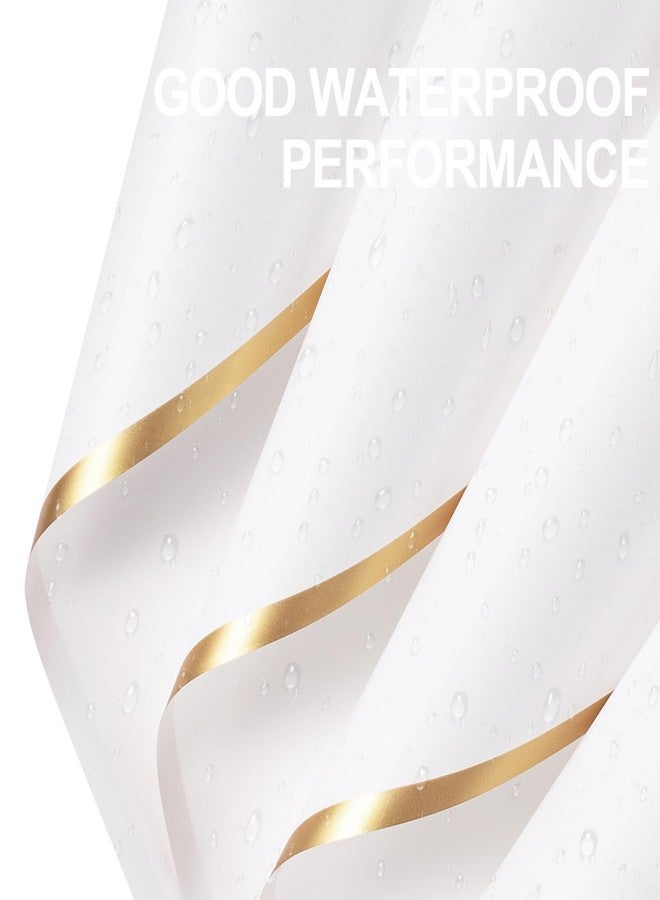 WRAPAHOLIC 20 Sheets Flower Wrapping Paper - 22.4 x 22.4 inch White with Gold Edge Water-Resistant Floral Bouquet Wrapping Paper, Florist Supplies Packaging Paper for Wedding Birthday Gift DIY - Image 3