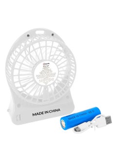KRAWN Portable Rechargeable Krawn White Mini Fan with LED Light USB Charging Adjustable Speed and Night Light , Ideal for Home Office Travel and Outdoor Use- SH 2100  - Image 4