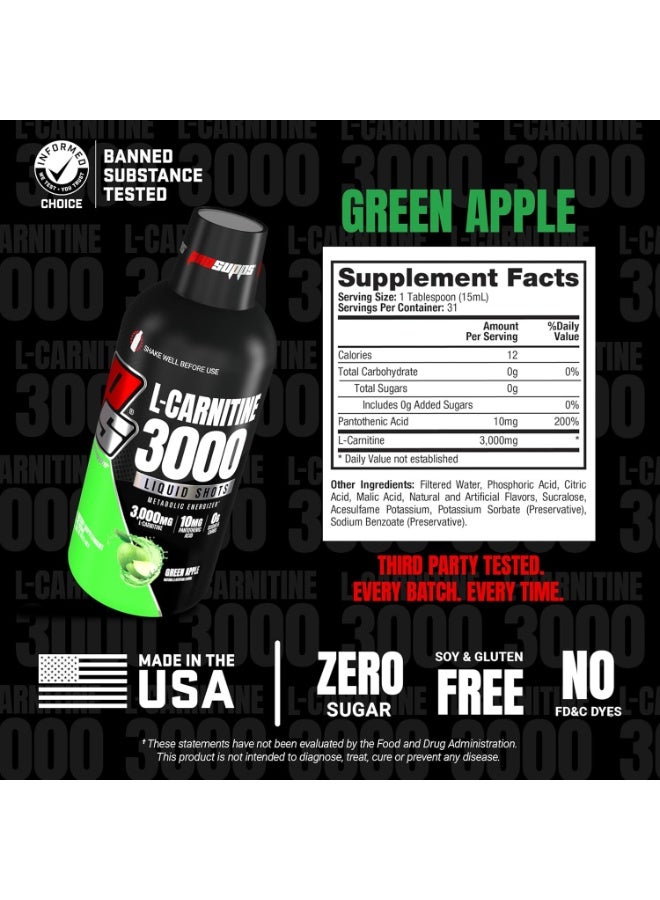 ProSupps L-Carnitine 3000 Green Apple 473ml 31 Servings - Image 4