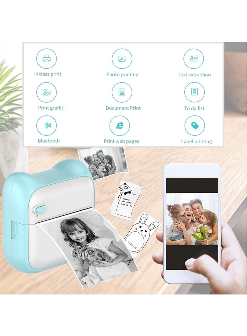 Captaintech SYOSI Mini Thermal Printer, Portable Label Printer Compatible with Android and ios, with 5 Rolls of Stickers and 5 Rolls of Thermal Paper Printable Photos, Lists, QR Codes, Notes - Image 4