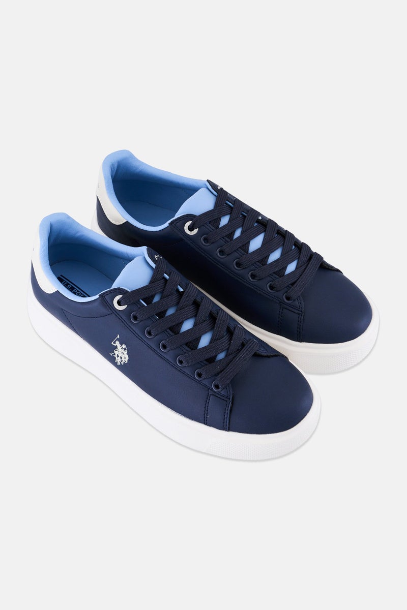 U.S. Polo Assn. Women Brand Logo Lace Up Casual Shoes, Navy - Image 2