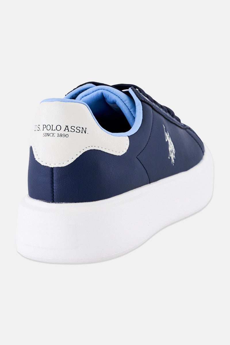 U.S. Polo Assn. Women Brand Logo Lace Up Casual Shoes, Navy - Image 4