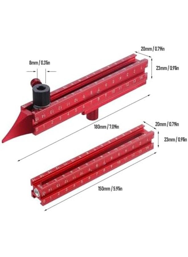 Aluminum 4 Sided Guiding Ruler Magnetic Marking Tool for Woodworking Cabinets Frames - Image 3